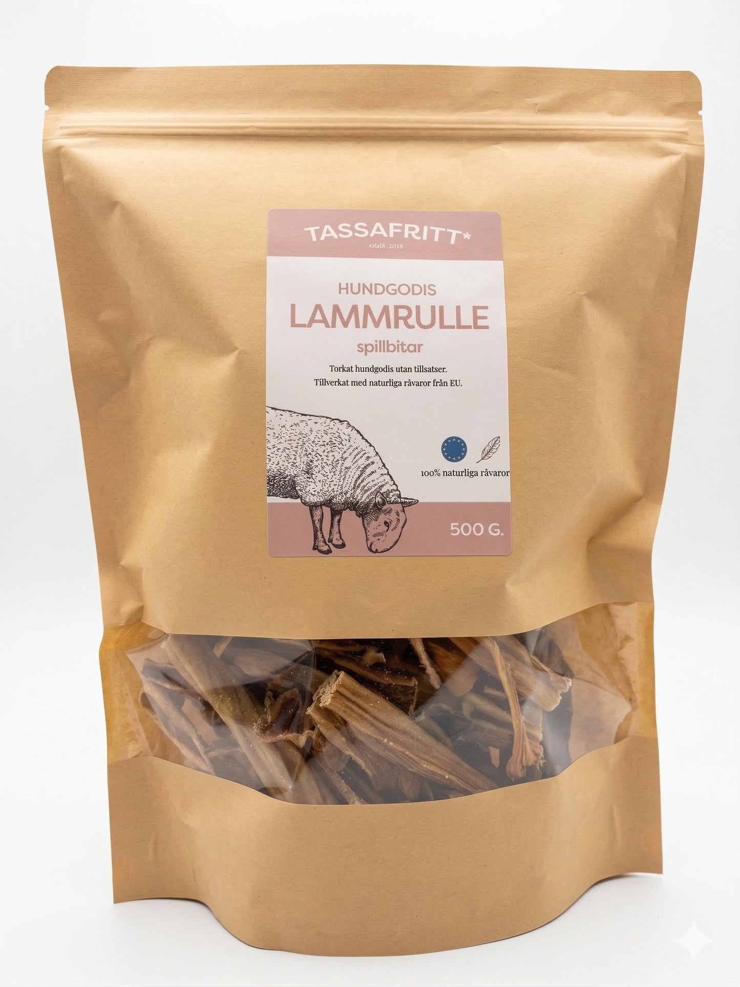 Naturligt Hundgodis Lamm Tuggrulle 15 cm